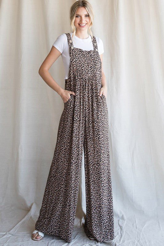 Animal Print Overall Jumpsuit