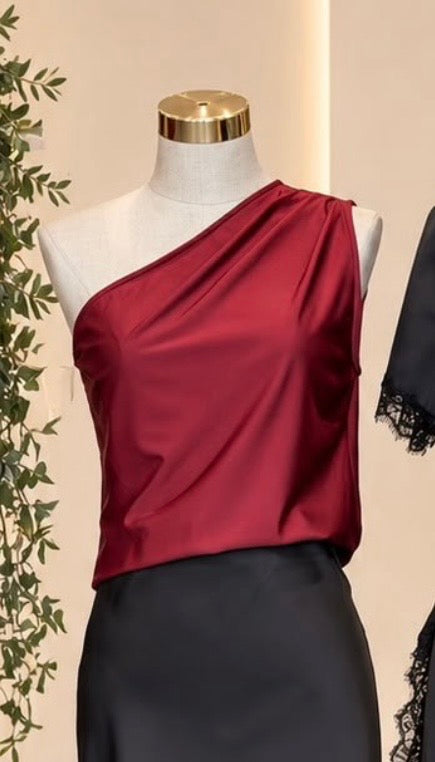 2651 One Shoulder Spandex Top