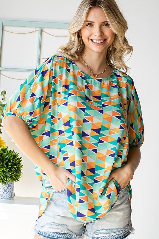 1031 Triangle Print Top