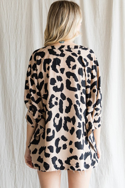 1322 Leopard Tunic 3/4 Top