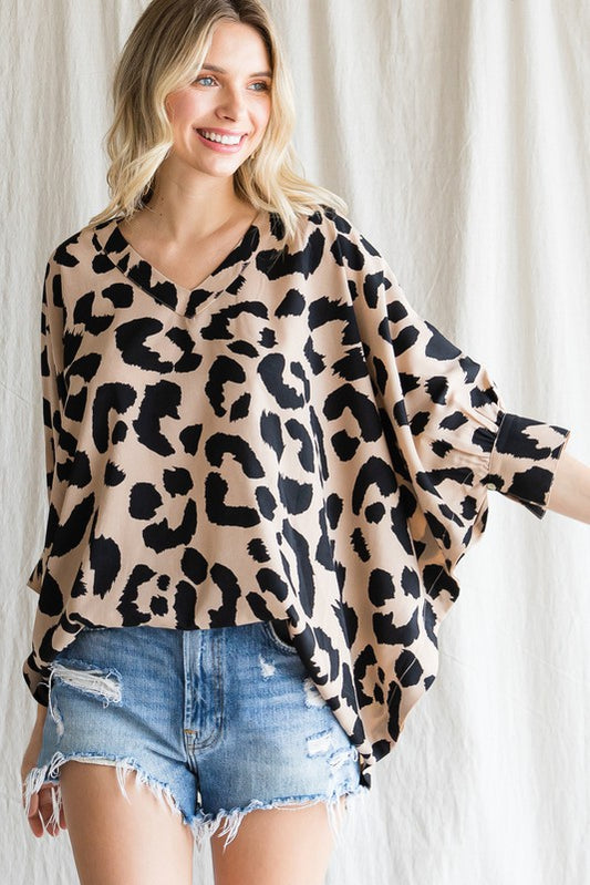 1322 Leopard Tunic 3/4 Top