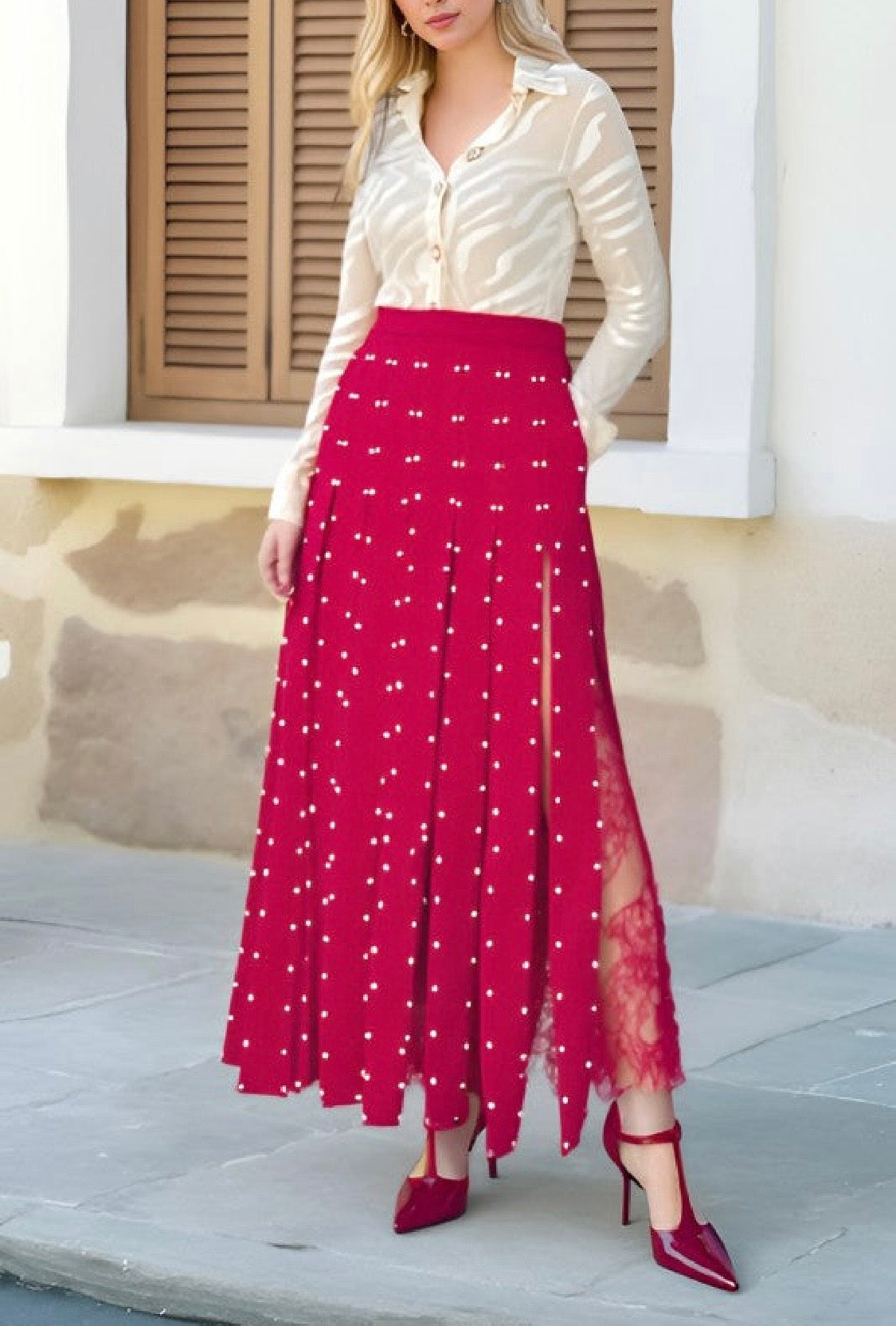 1909 Studded Fringes Skirt