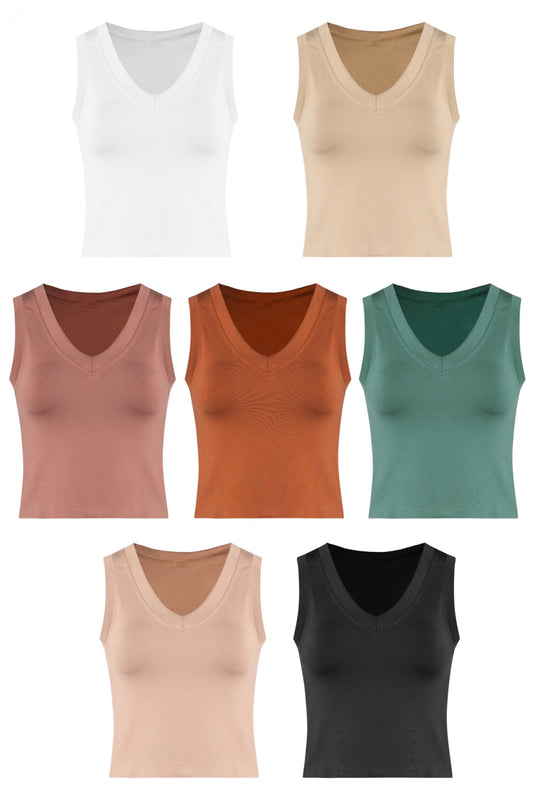 V-Neck Sleeveless Basic Top