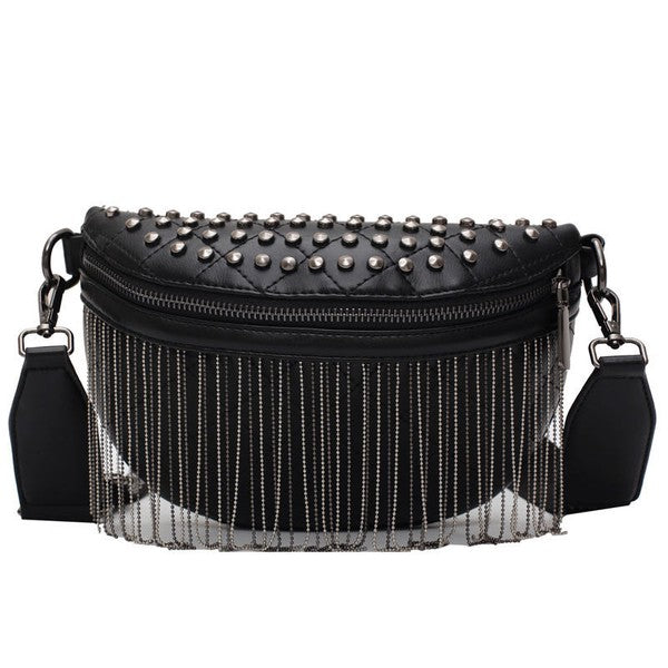 Fringes Fanny Pack Black & Silver