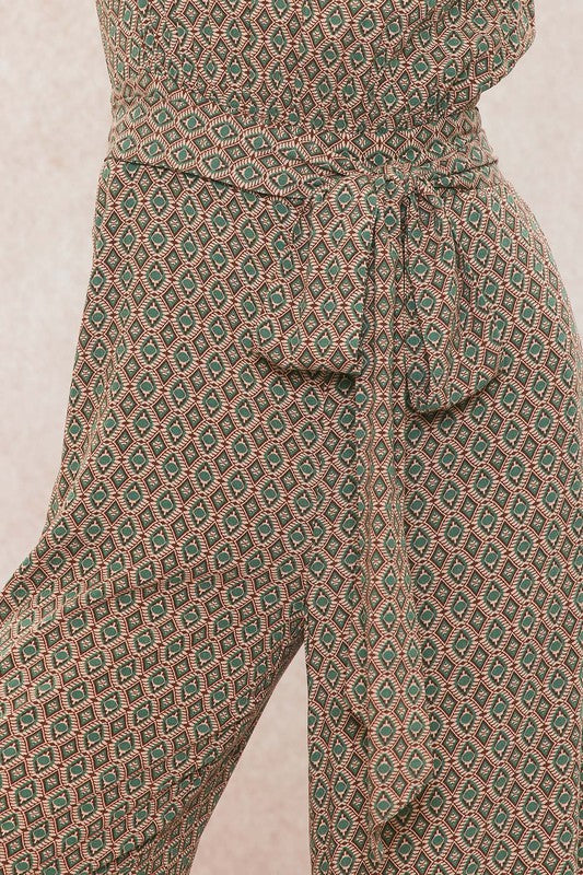 1020 Turtleneck Print Jumpsuit
