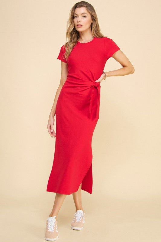 Knot Stretch Midi Dress