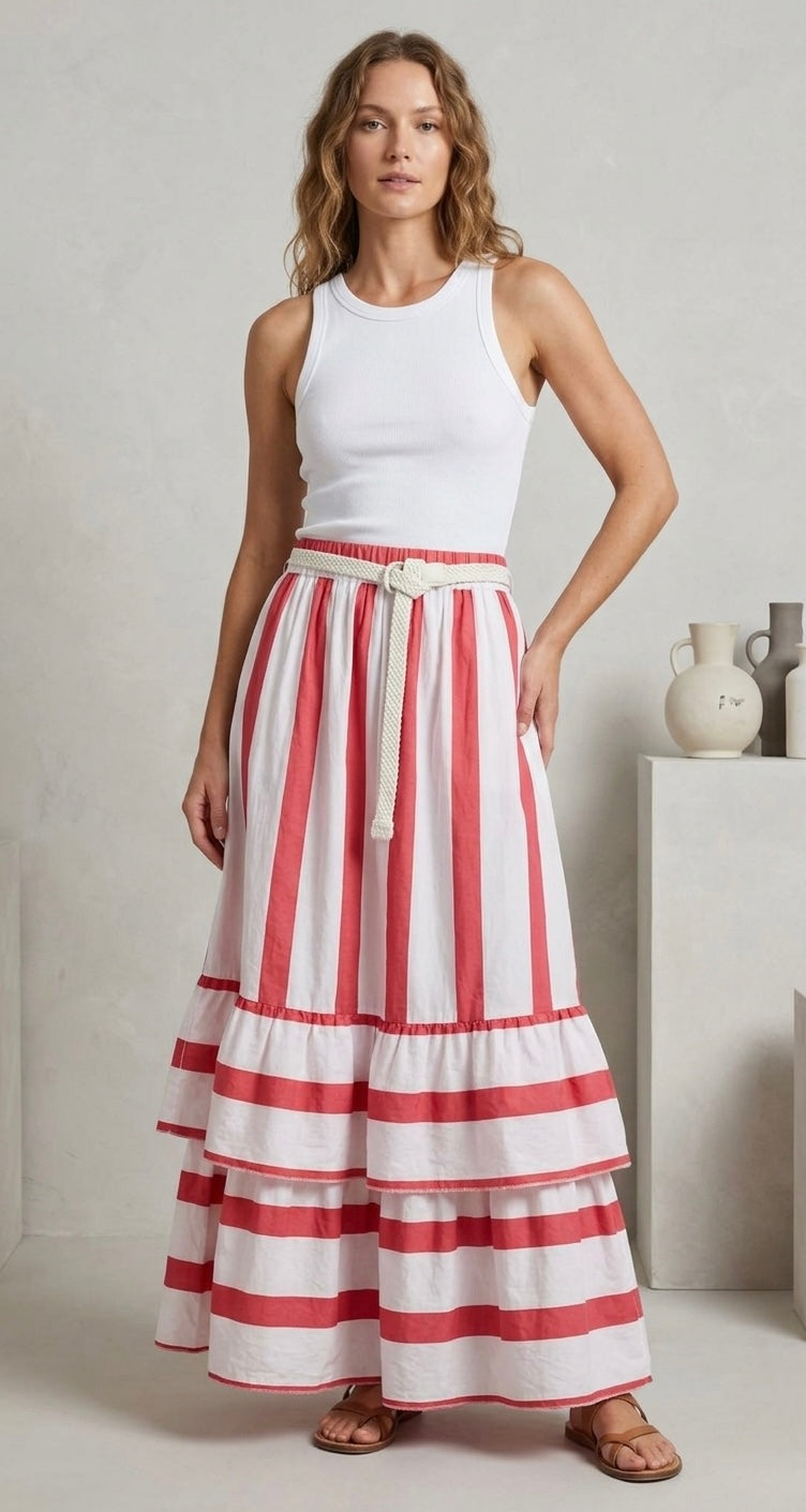 2404 Italian Striped Onesize Skirt