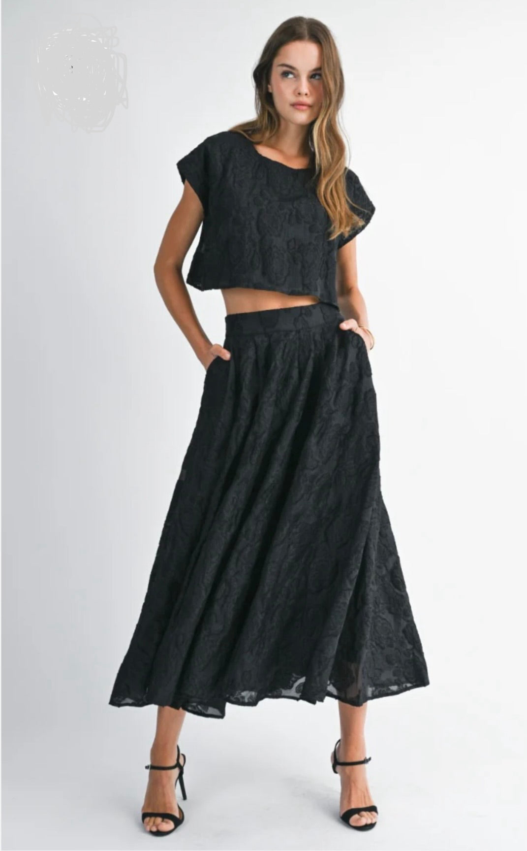 1462 Flower Brocade Skirt Set