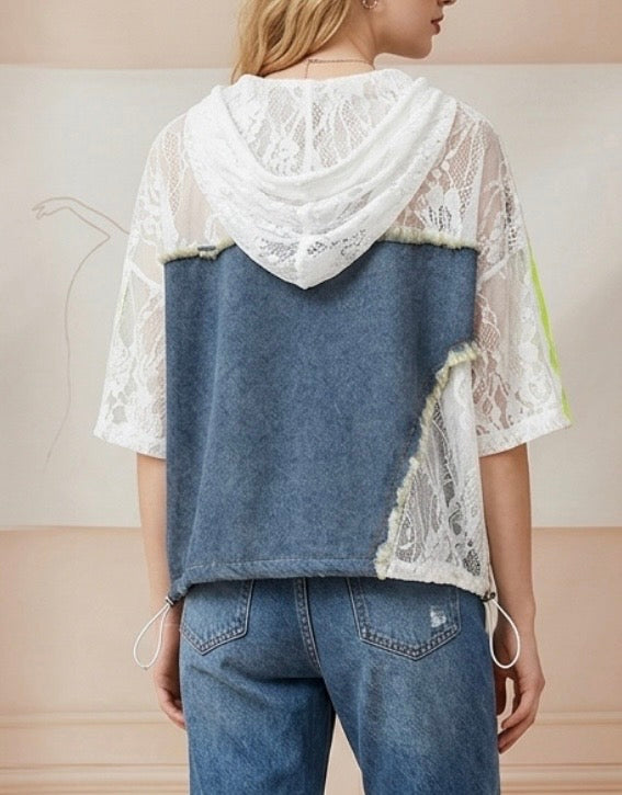 2439 Onesize Lace Neon Collage Jacket