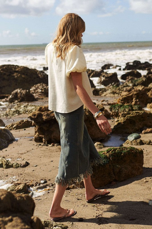 1057 Midi Denim Skirt