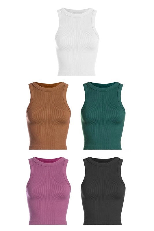 Ribbed Sleeveless Basic Top