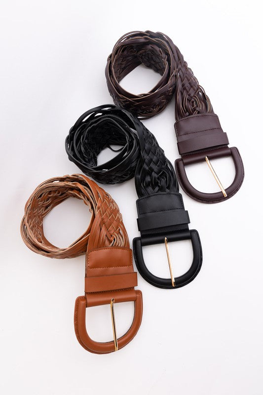 2086 Braided Leather Wide Belt