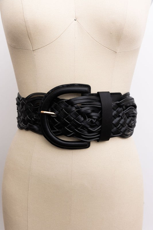 2086 Braided Leather Wide Belt