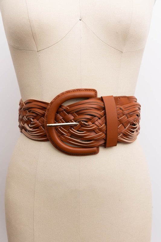 2086 Braided Leather Wide Belt