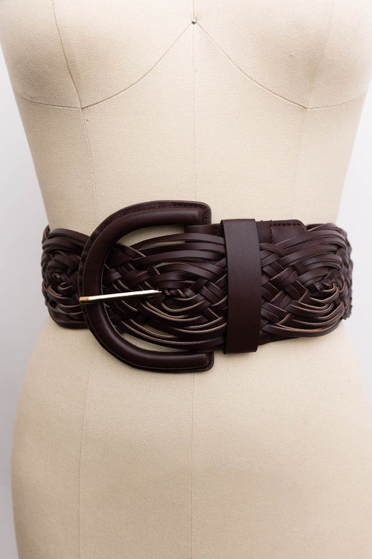 2086 Braided Leather Wide Belt
