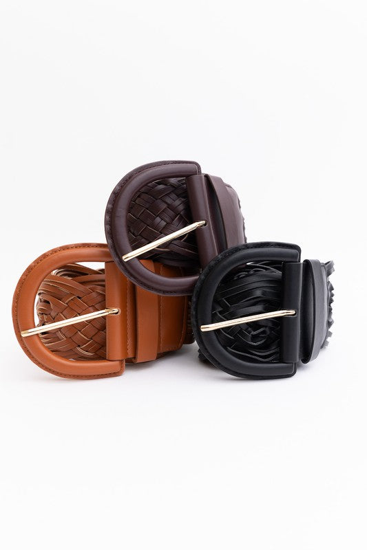 2086 Braided Leather Wide Belt