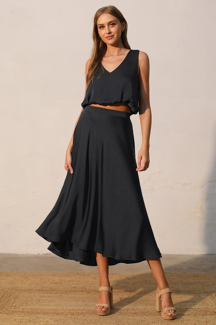 2365 Black Skirt Set