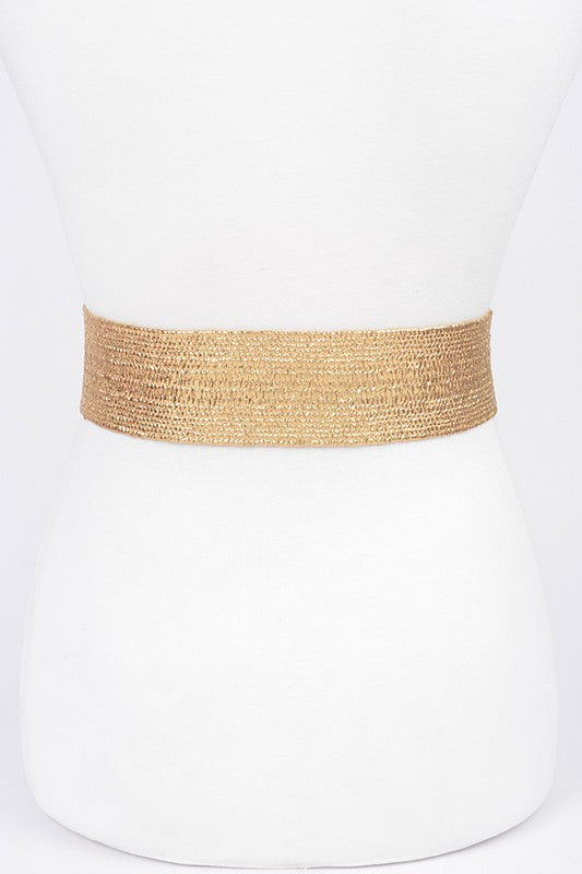 1104 Metallic Straw Elastic Belt