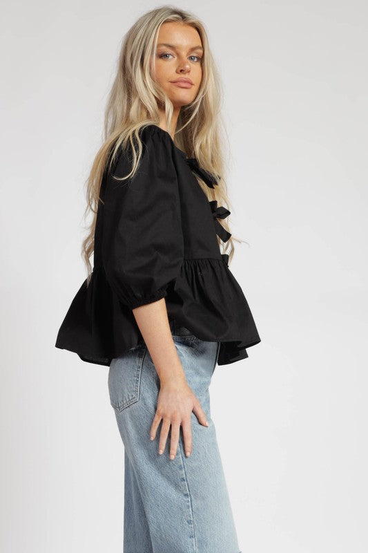 1095 Bow Details Shirt