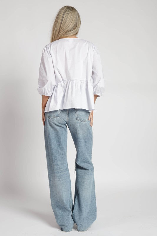 1095 Bow Details Shirt