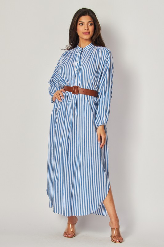 Striped Long Sleeve Maxi Dress