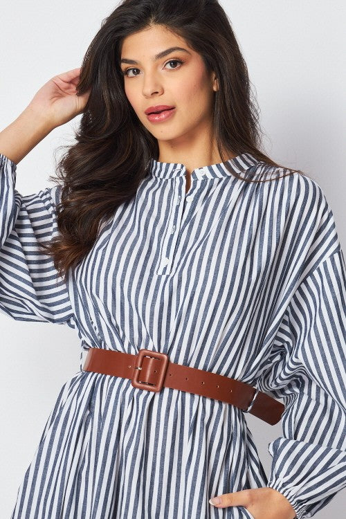 Striped Long Sleeve Maxi Dress