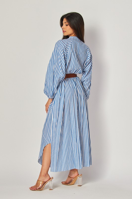 Striped Long Sleeve Maxi Dress