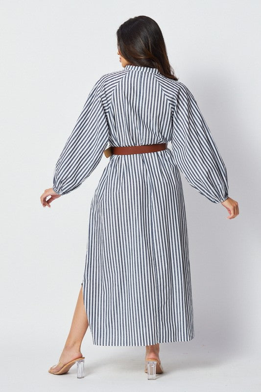 Striped Long Sleeve Maxi Dress