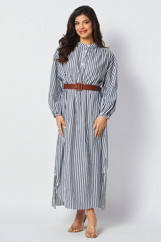 Striped Long Sleeve Maxi Dress