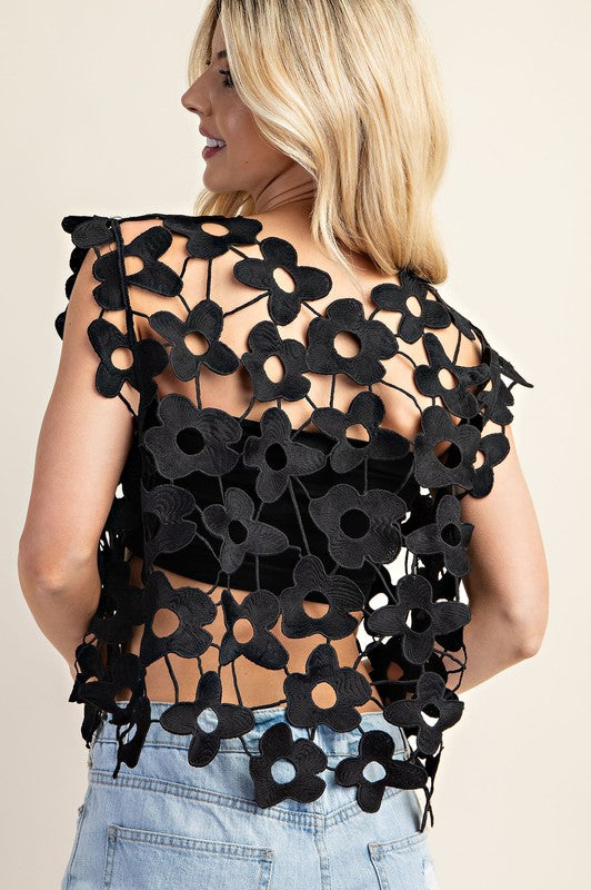 1567 Flower Lace Onesize Top