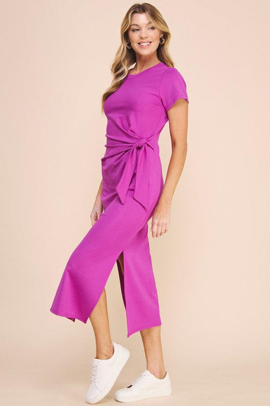 Knot Stretch Midi Dress