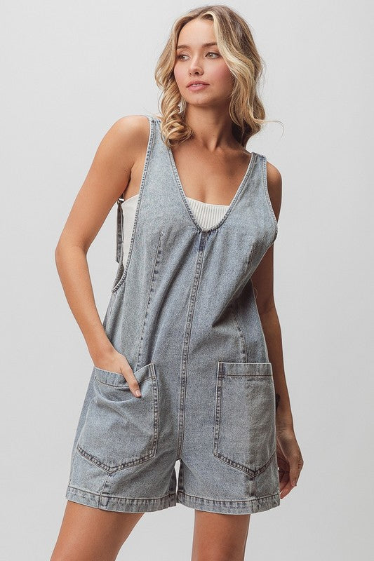 Vintage Light Denim Romper