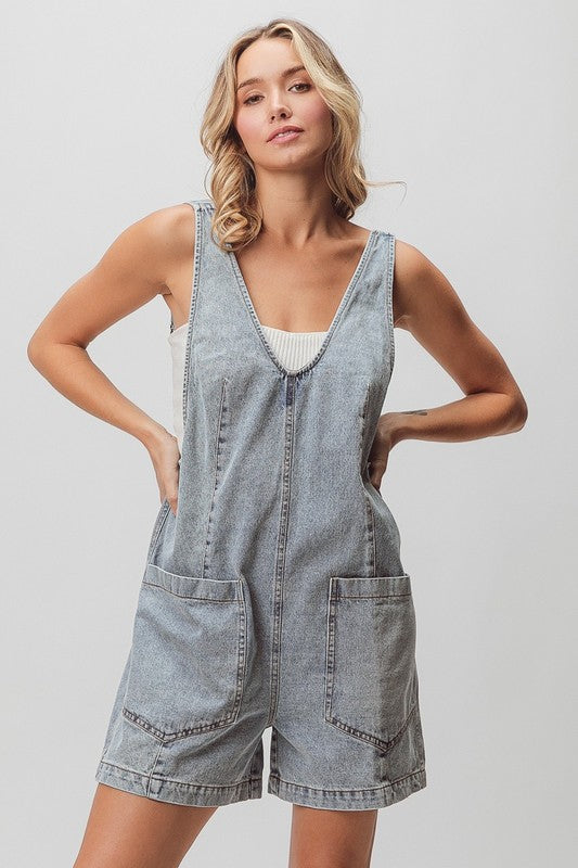 Vintage Light Denim Romper