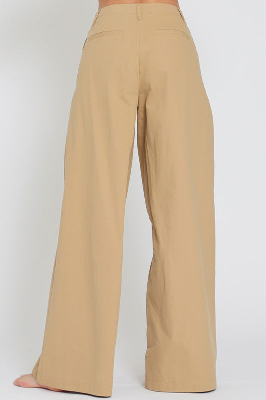 High Waisted Beige Long Pant