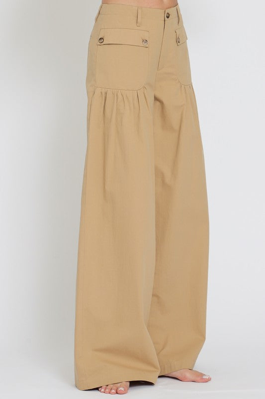 High Waisted Beige Long Pant