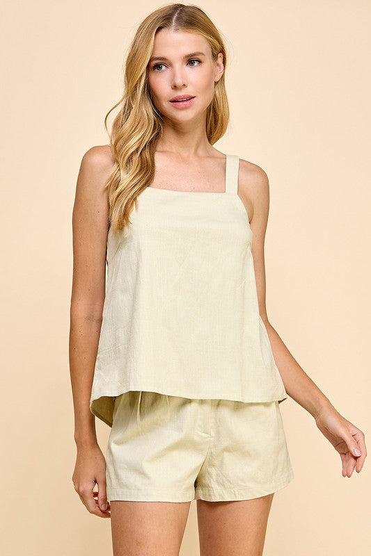 1316 Beige Back Bow Top