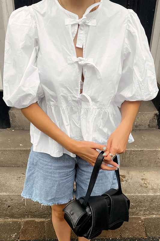 1116 Bow White Shirt