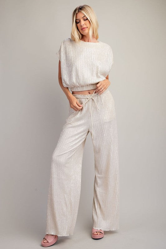 Metallic Long Pant Set