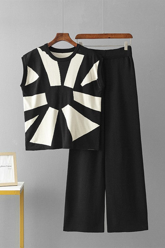 OneSize Knit Wide Leg Pant Set