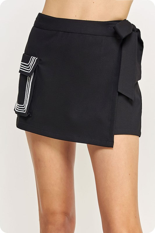 Embroidery Pocket Skort