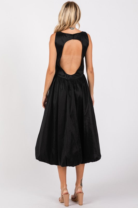 Cut Out Back Bubble Midi Dress