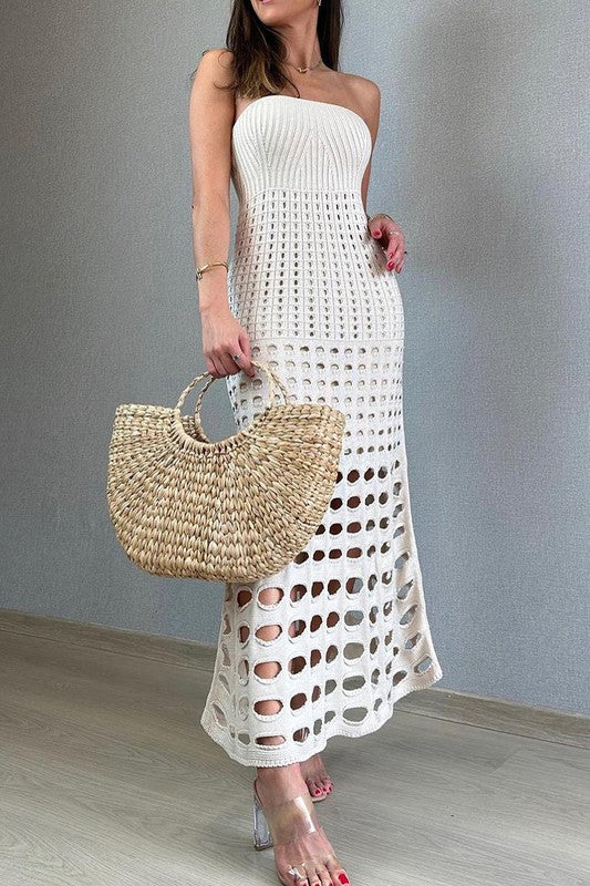 Strapless Crochet Dress