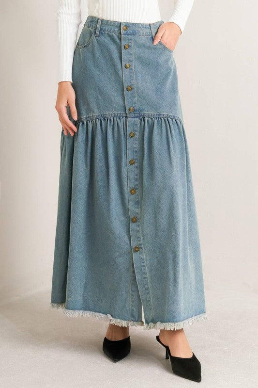 1881 Button Down Denim Skirt