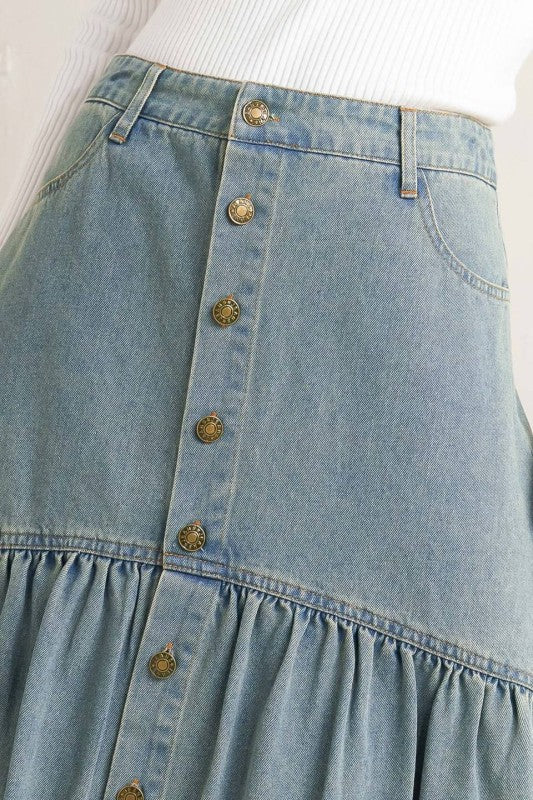 1881 Button Down Denim Skirt