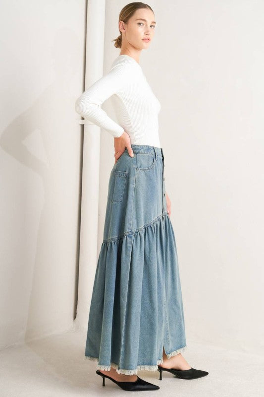 1881 Button Down Denim Skirt