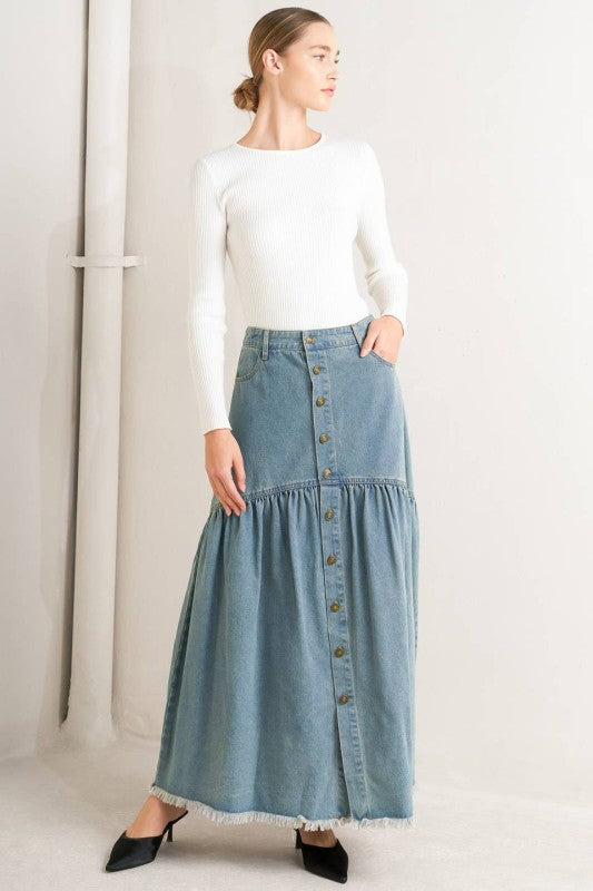 1881 Button Down Denim Skirt