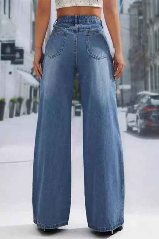 High Waist Wide Leg Jean Pant