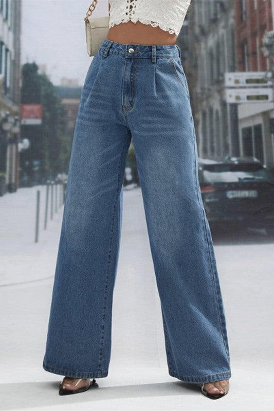 High Waist Wide Leg Jean Pant