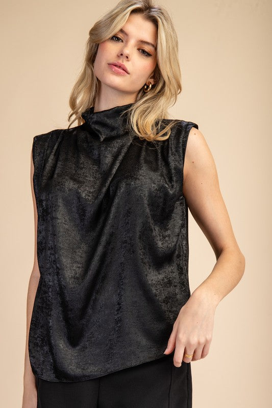 High Neck Metallic Shirt