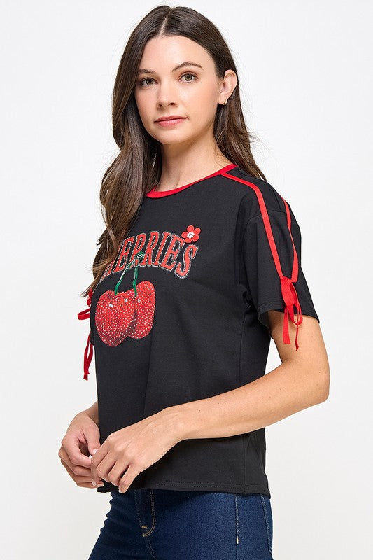 Rhinestones Cherry T-Shirt